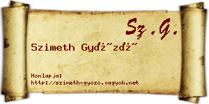 Szimeth Győző névjegykártya